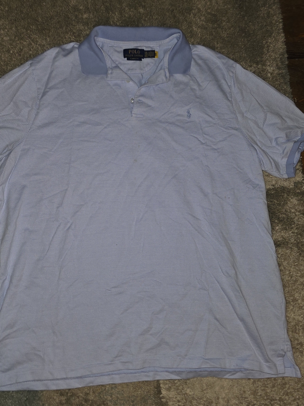 Ralph Lauren Light Blue Micro-Check Polo Shirt